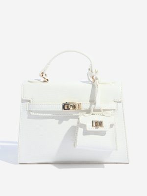 Westside White Textured Sling Bag