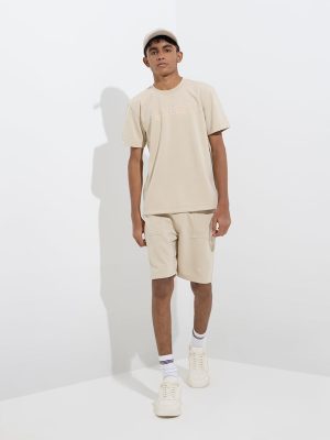 Y&F Kids Beige Mid-Rise Shorts