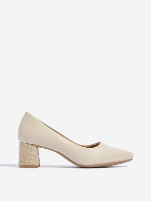 LUNA BLU Cream Solid Pump Shoes