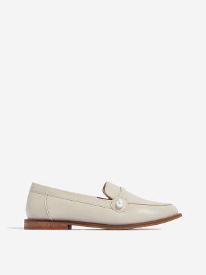 LUNA BLU Ivory Pearl-Detailed Loafers