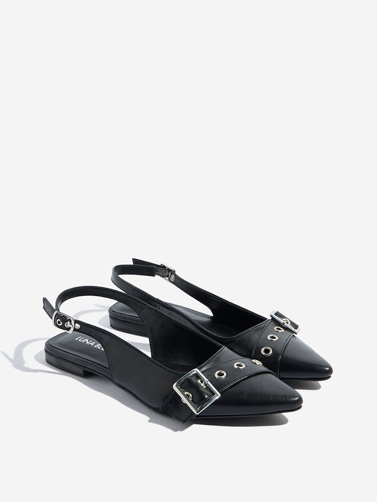LUNA BLU Black Slingback Mules - Image 2