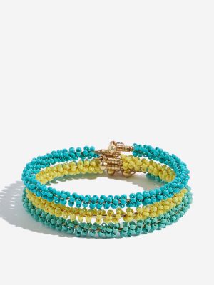 Westside Accessories Multicolour Beaded Cuff Bracelet