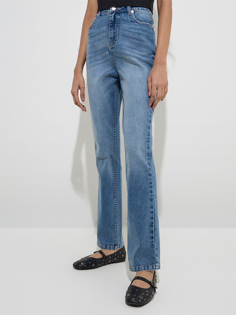 Nuon Blue Relaxed-Fit High-Rise Jeans - Image 2