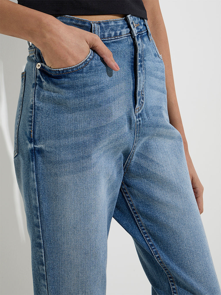 Nuon Blue Relaxed-Fit High-Rise Jeans - Image 3