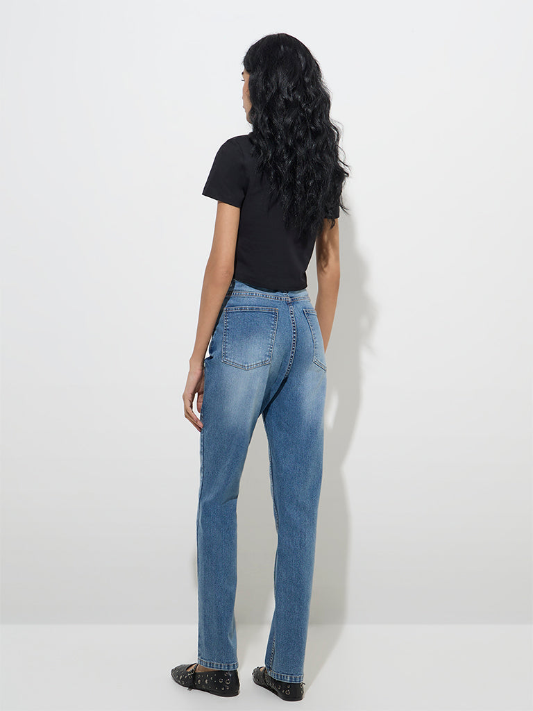 Nuon Blue Relaxed-Fit High-Rise Jeans - Image 4
