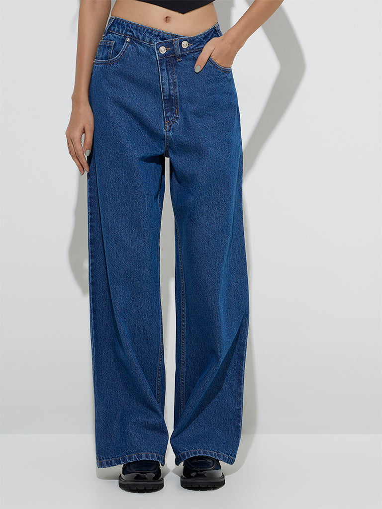 Nuon Dark Blue Relaxed-Fit Mid-Rise Jeans - Image 2