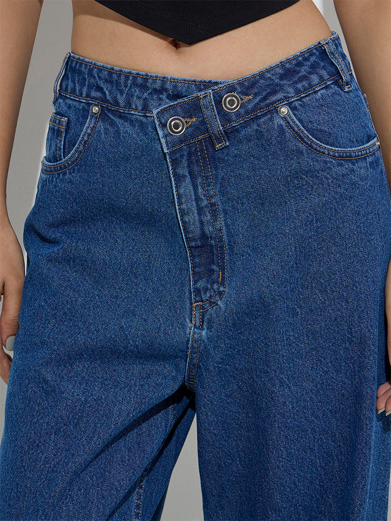 Nuon Dark Blue Relaxed-Fit Mid-Rise Jeans - Image 3