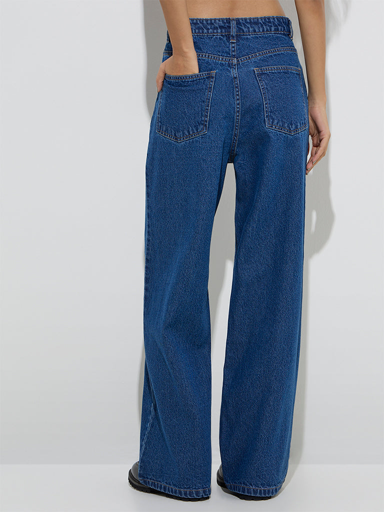 Nuon Dark Blue Relaxed-Fit Mid-Rise Jeans - Image 4