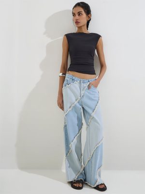 Nuon Black Ruched T-Shirt