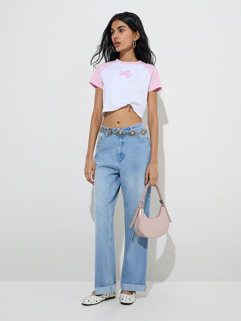 Nuon Pink Printed Cotton-Blend T-Shirt - Image 2