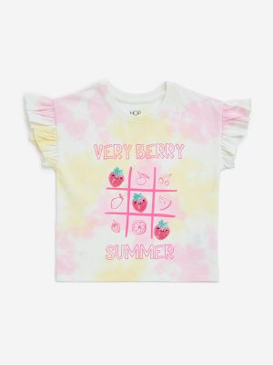 HOP Kids Multicolour Tie-Dye Design Cotton Top