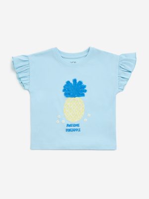 HOP Kids Blue Pineapple Design Cotton Top