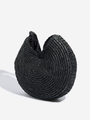 Westside Black Knitted Shoulder Bag