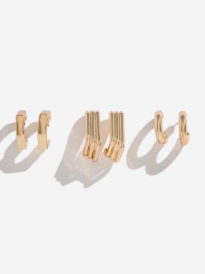 Westside Accessories Gold Hoop Earrings Set - Pack of 3