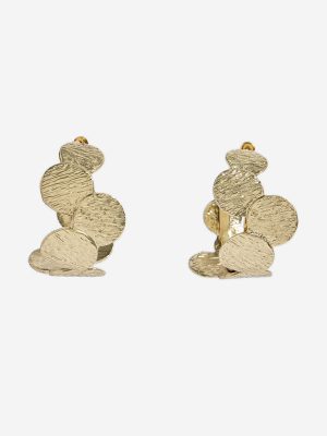 Westside Accessories Gold Textured Hoop Earrings