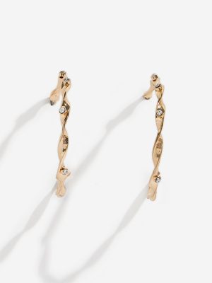 Westside Accessories Gold Twisted Half Hoop Earrings