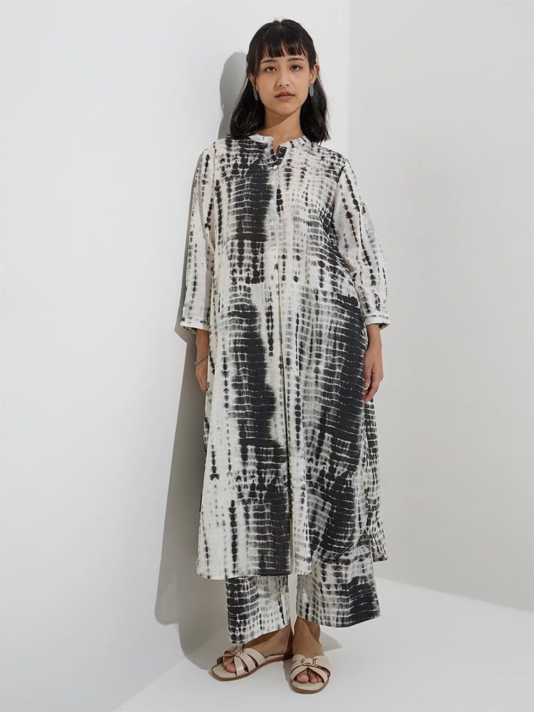 Utsa Black Tie-Dye Design Cotton Ethnic Pants