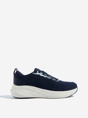 SOLEPLAY Navy Mesh-Detailed Lace-Up Sneakers