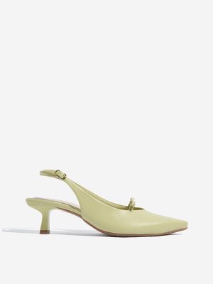 LUNA BLU Lime Bow-Detailed Slingback Mules
