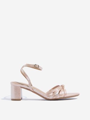 LUNA BLU Pink Multi-Strap Block-Heel Sandals