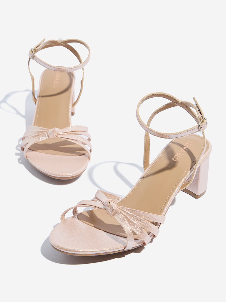 LUNA BLU Pink Multi-Strap Block-Heel Sandals - Image 3