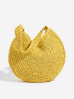 Westside Yellow Knitted Shoulder Bag