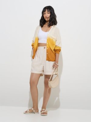 LOV Off-White Mid-Rise Shorts