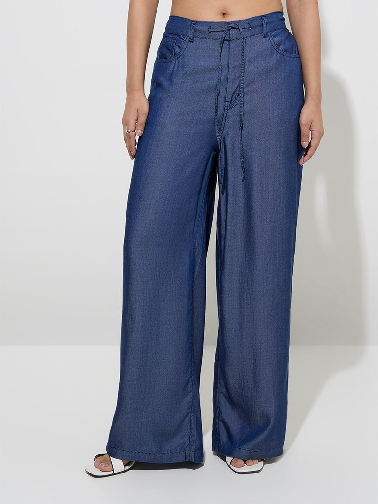 LOV Dark Blue High-Rise Denim Trousers - Image 3
