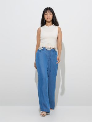 LOV Blue High-Rise Denim Trousers