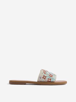 LUNA BLU Multicolour Embroidered Slides