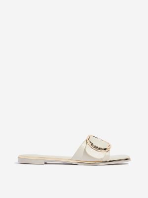 LUNA BLU Ivory Buckle Detailed Slides