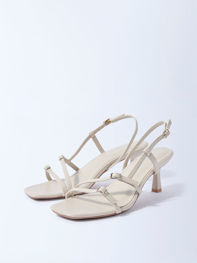 LUNA BLU Ivory Multi-Strap Kitten Sandals - Image 2