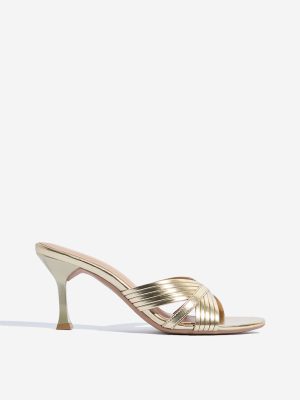 LUNA BLU Gold Stiletto Sandals