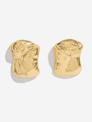 Westside Accessories Gold Textured Abstract Stud Earrings