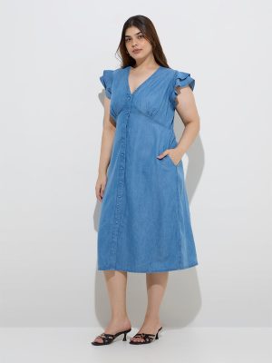 Gia Blue Denim A-Line Dress