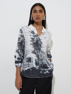 Wardrobe Black Scenic-Inspired Shirt
