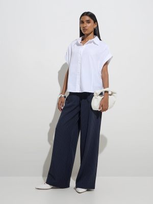 Wardrobe White Solid Shirt