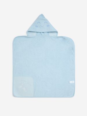 HOP Baby Blue Smiley-Themed Cotton Towel