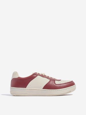 SOLEPLAY Red Colour-Blocked Lace-Up Sneakers