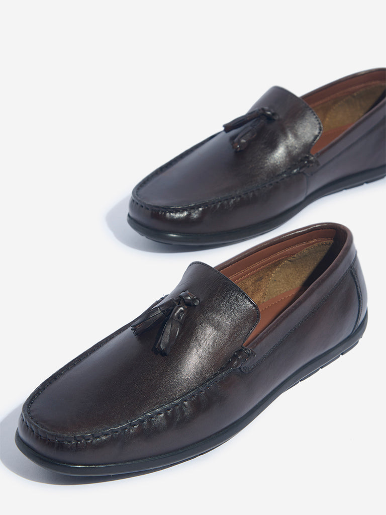 SOLEPLAY Brown Tassel-Detail Loafers - Image 3