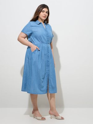 Gia Blue Denim A-Line Dress