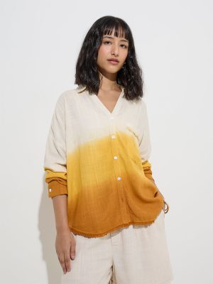 LOV Off-White Ombre-Finish Shirt