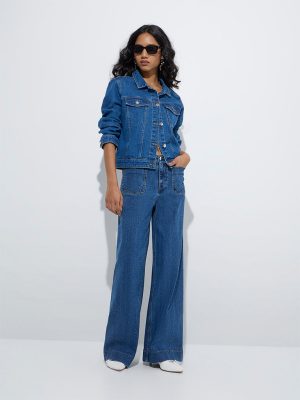 LOV Dark Blue Relaxed-Fit Mid-Rise Jeans