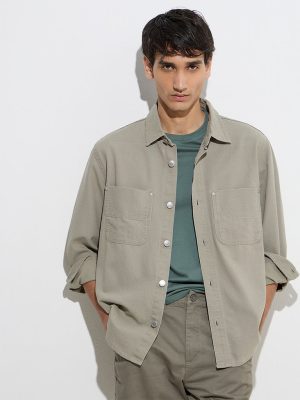 WES Casuals Sage Relaxed-Fit Cotton Jacket