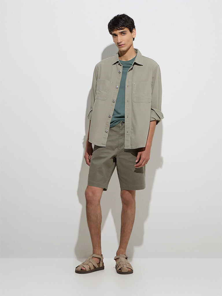 WES Casuals Sage Relaxed-Fit Cotton Jacket - Image 2