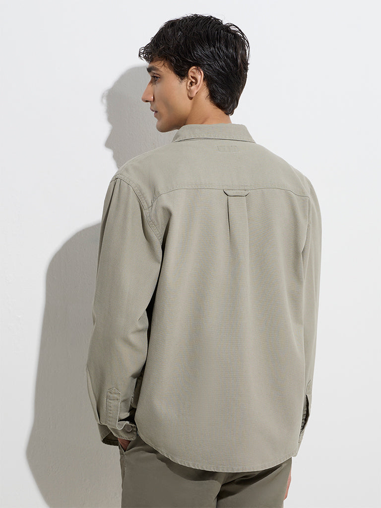 WES Casuals Sage Relaxed-Fit Cotton Jacket - Image 4