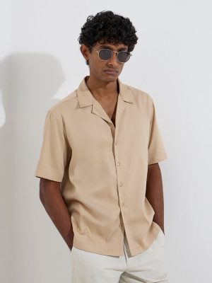 WES Casuals Beige Relaxed-Fit Shirt