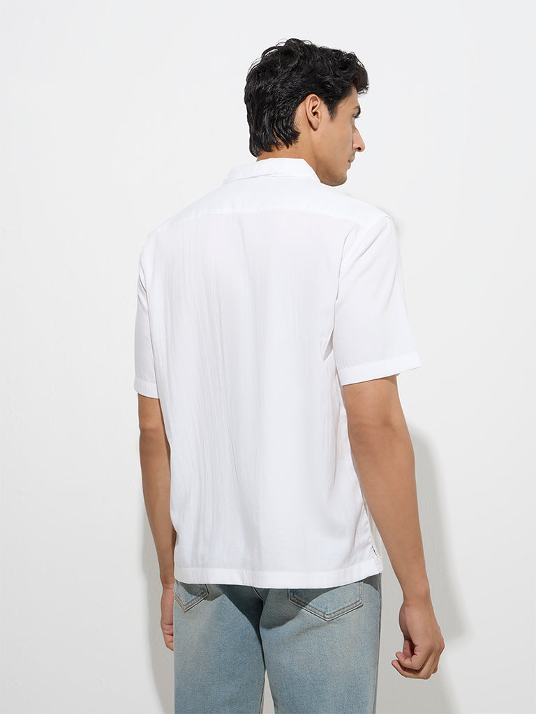 WES Casuals White Solid Relaxed-Fit Shirt - Image 5