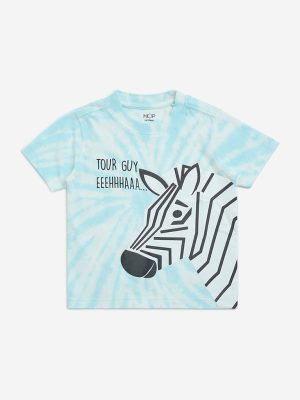 HOP Kids Blue Animal Design Cotton T-Shirt