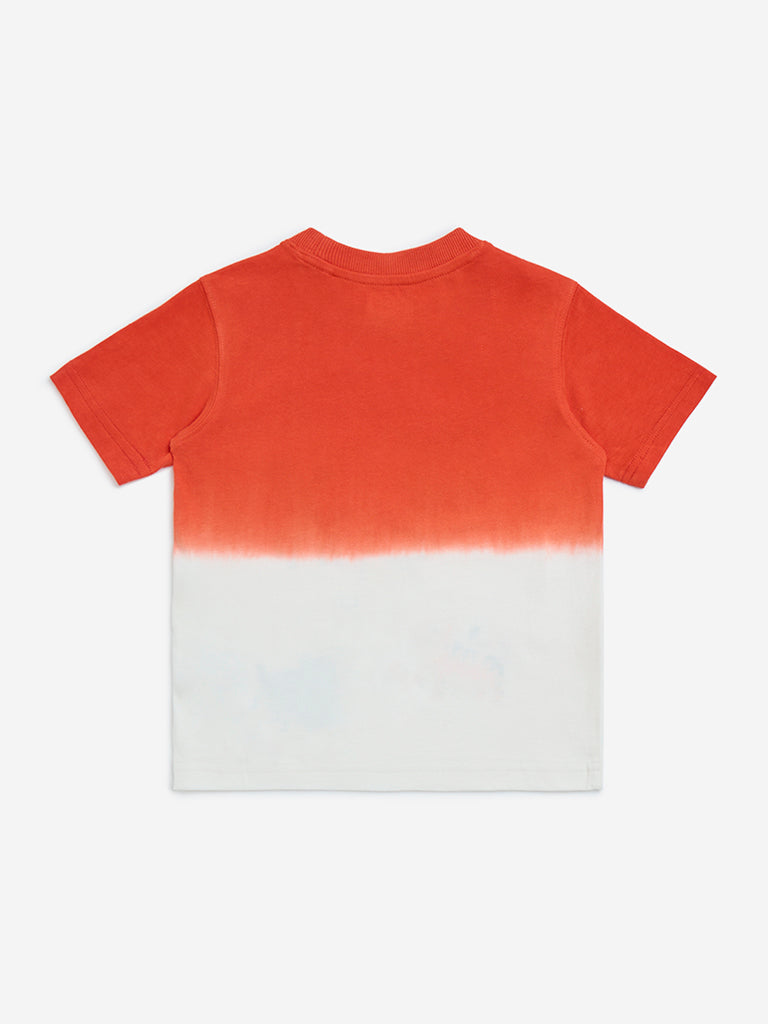 HOP Kids Red Animal Printed Cotton T-Shirt - Image 2